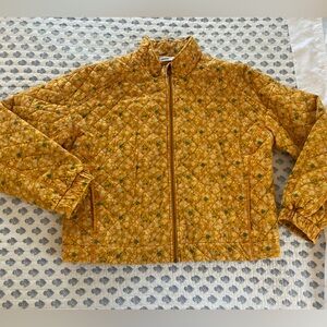 Floral Quilted Jacket in Mustard Yellow SONOMA